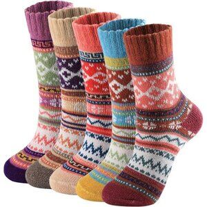 Wool Socks - Winter Warm Wool Socks for Women, Vintage Soft Cozy Socks